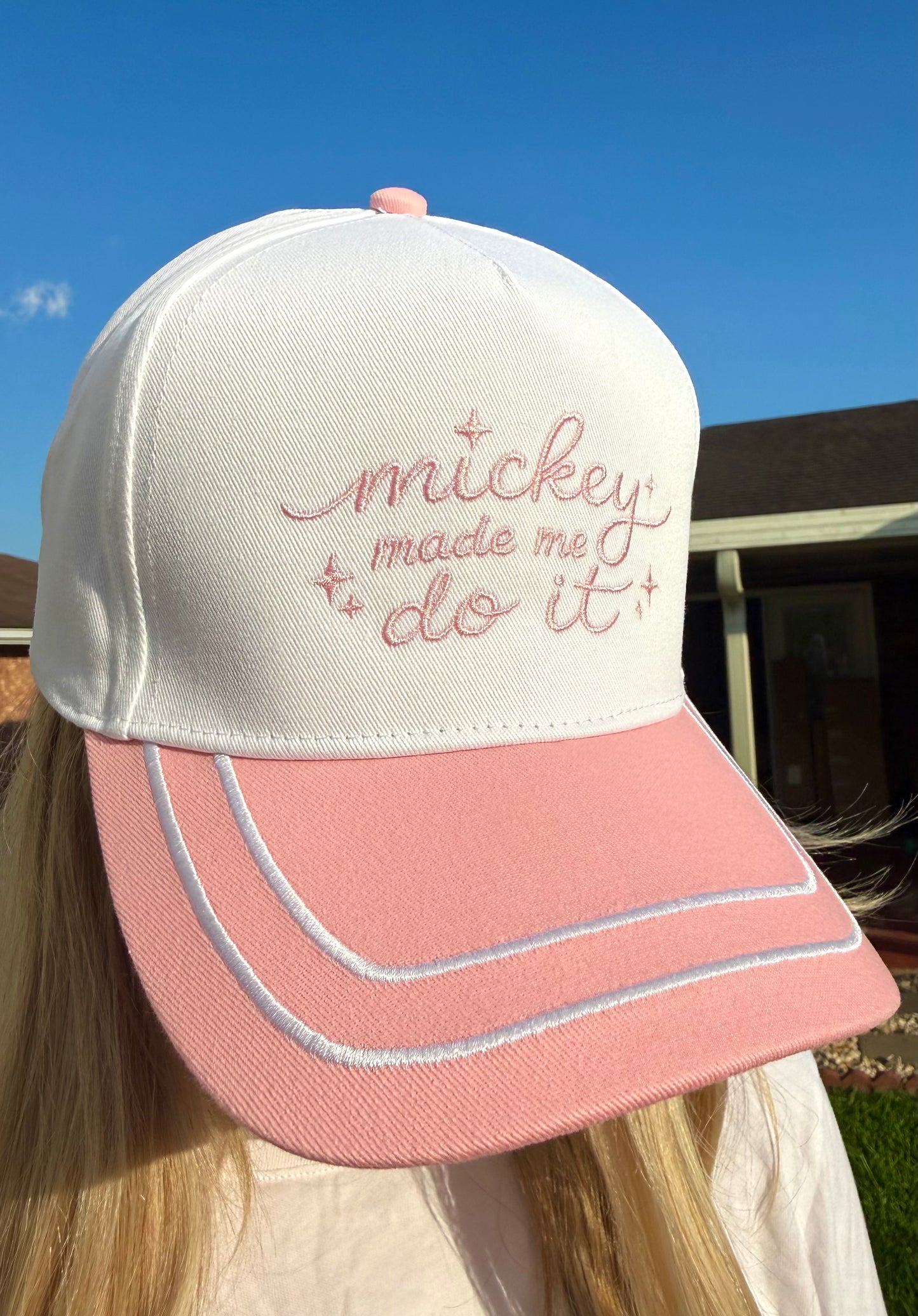 Mickey Made Me Do It Pink Hat