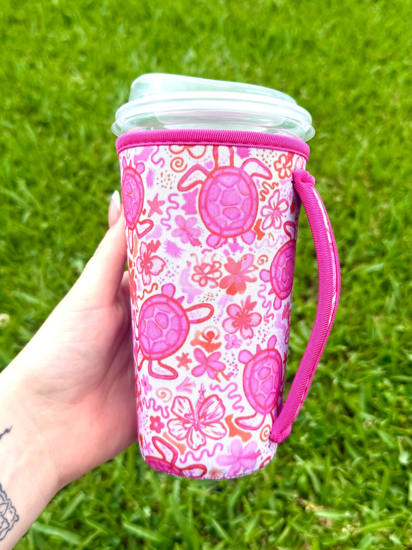 Pink Turtle Large W Handle