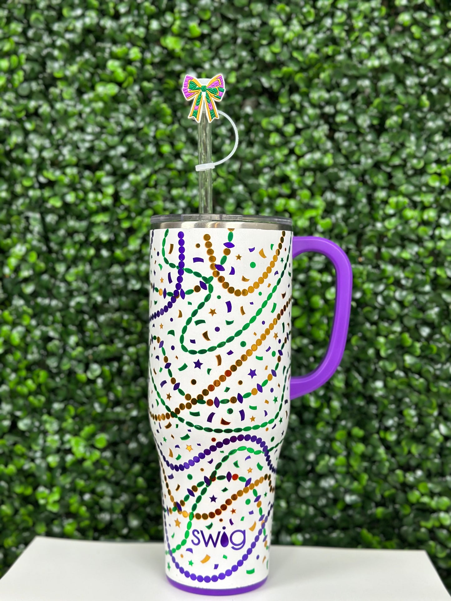 Mardi Gras Bow Straw Topper (Pre-Order ETA beginning of January)