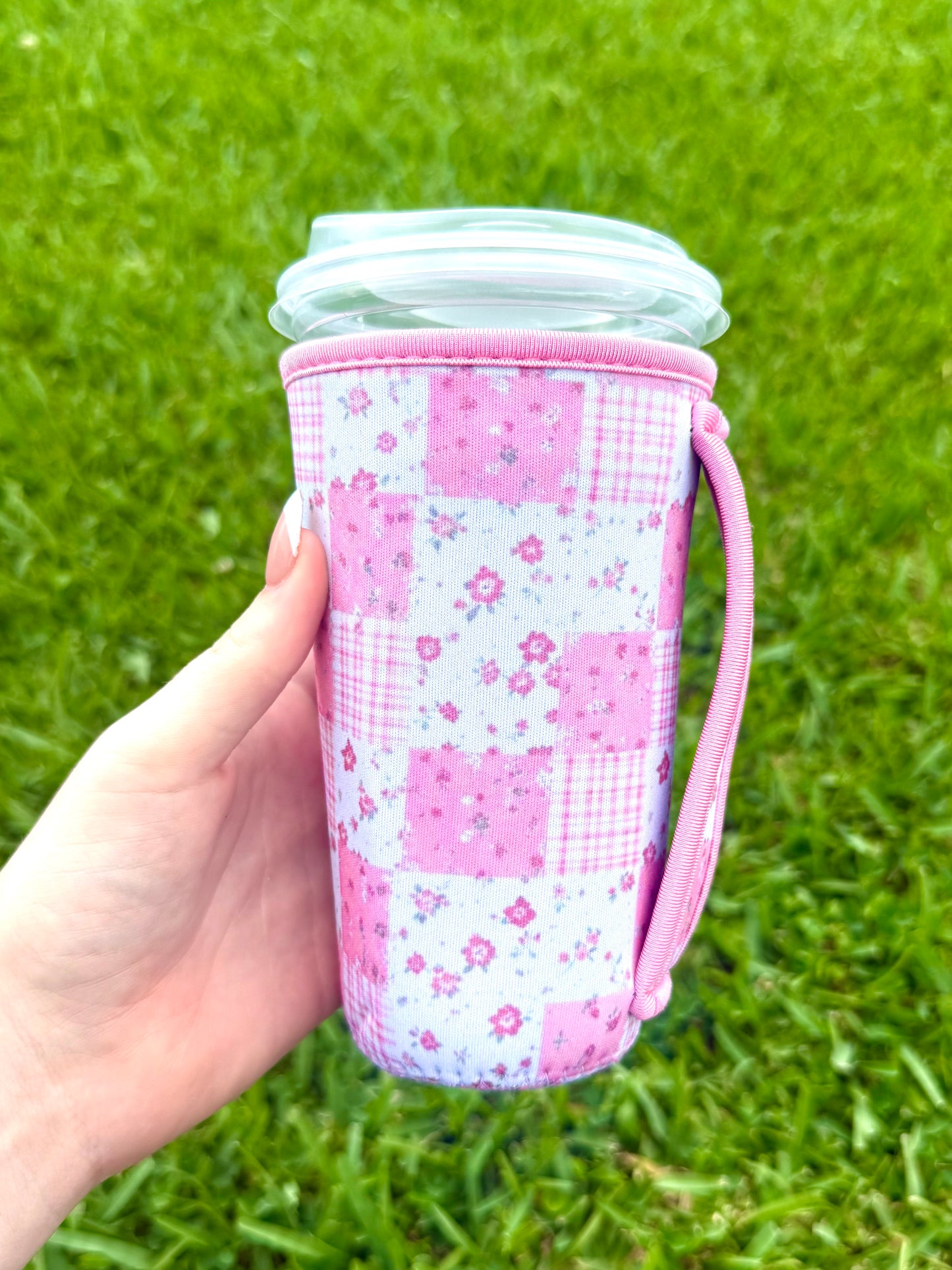 Pink Patchwork Large W Handle