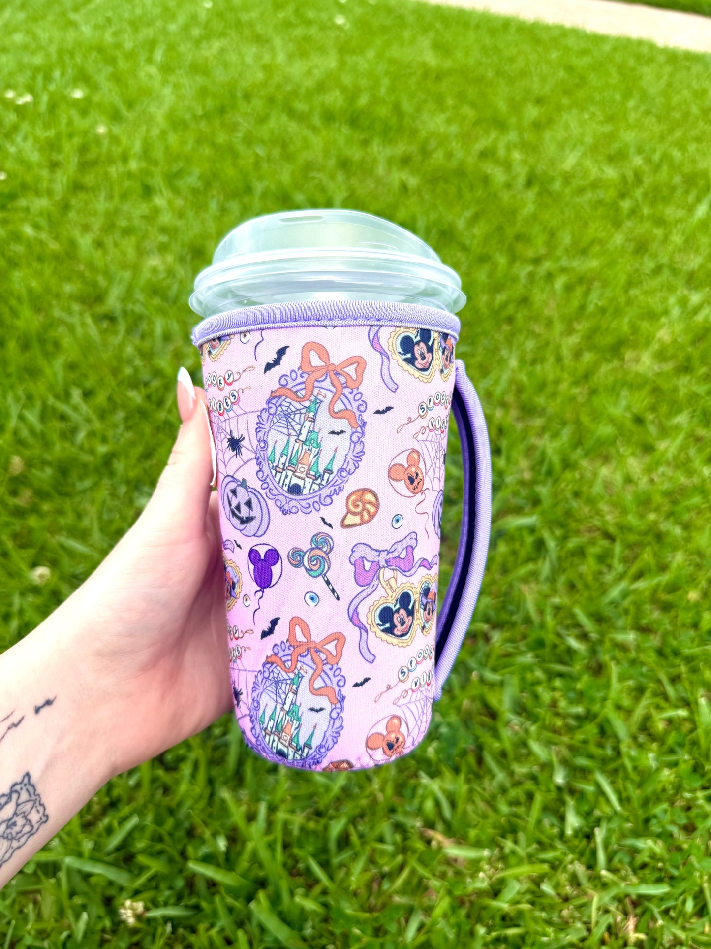 Disney Halloween Light Spooky Vibes Large Cup Sleeve With Handle