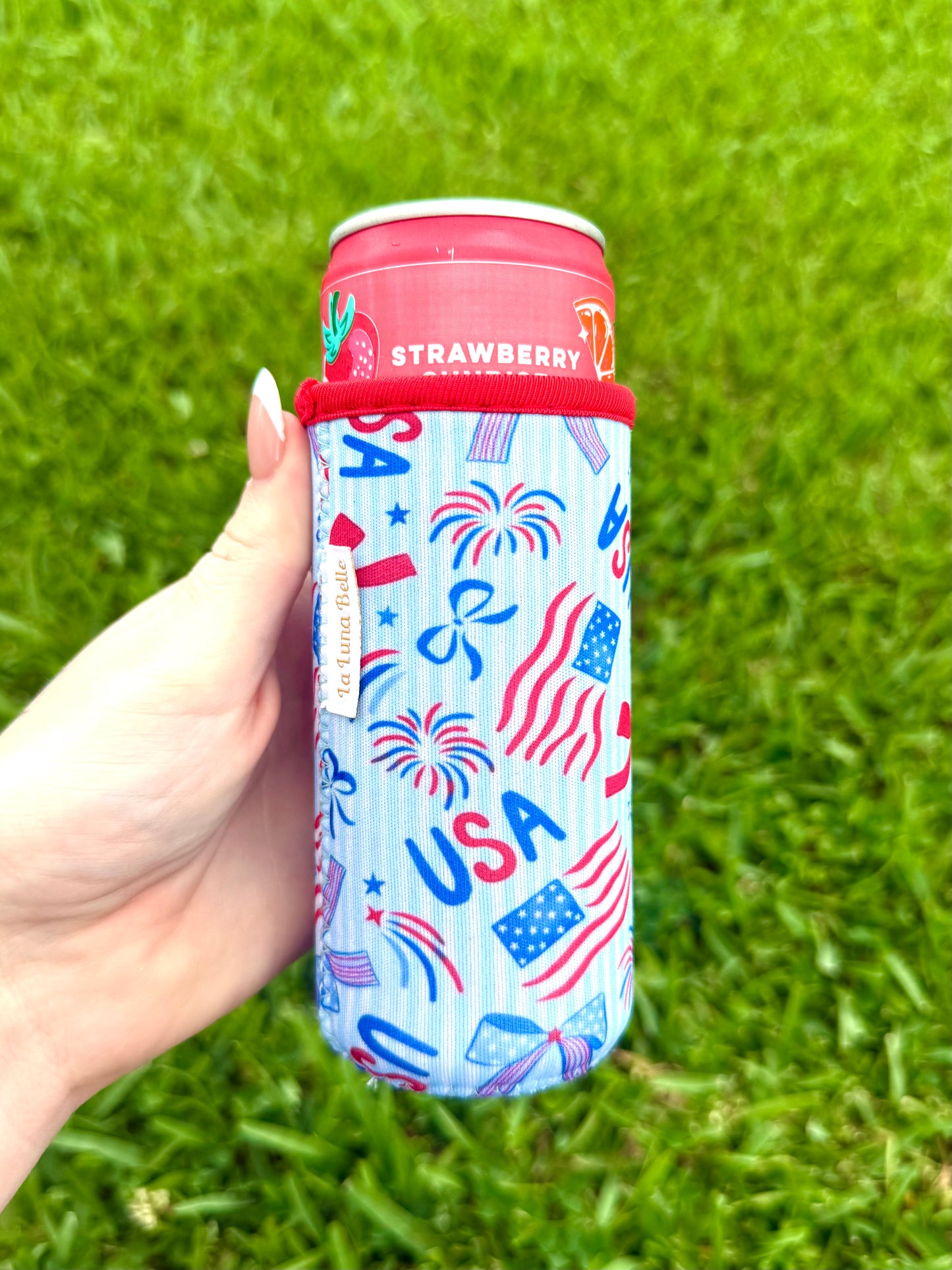 USA Flag Slim Can