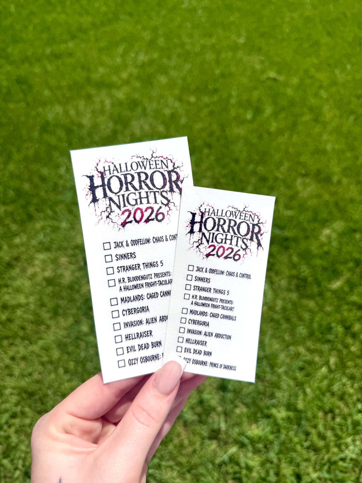 Halloween Horror Nights 2026 Checklist Temporary Tattoo