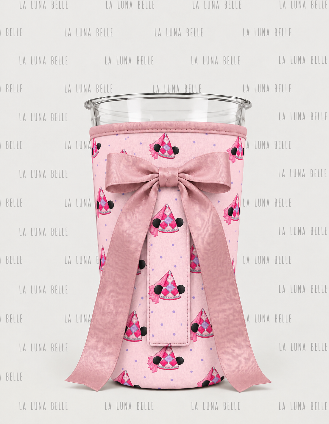Pre Order: Minnie Pink Princess Hat Large Cup Sleeve
