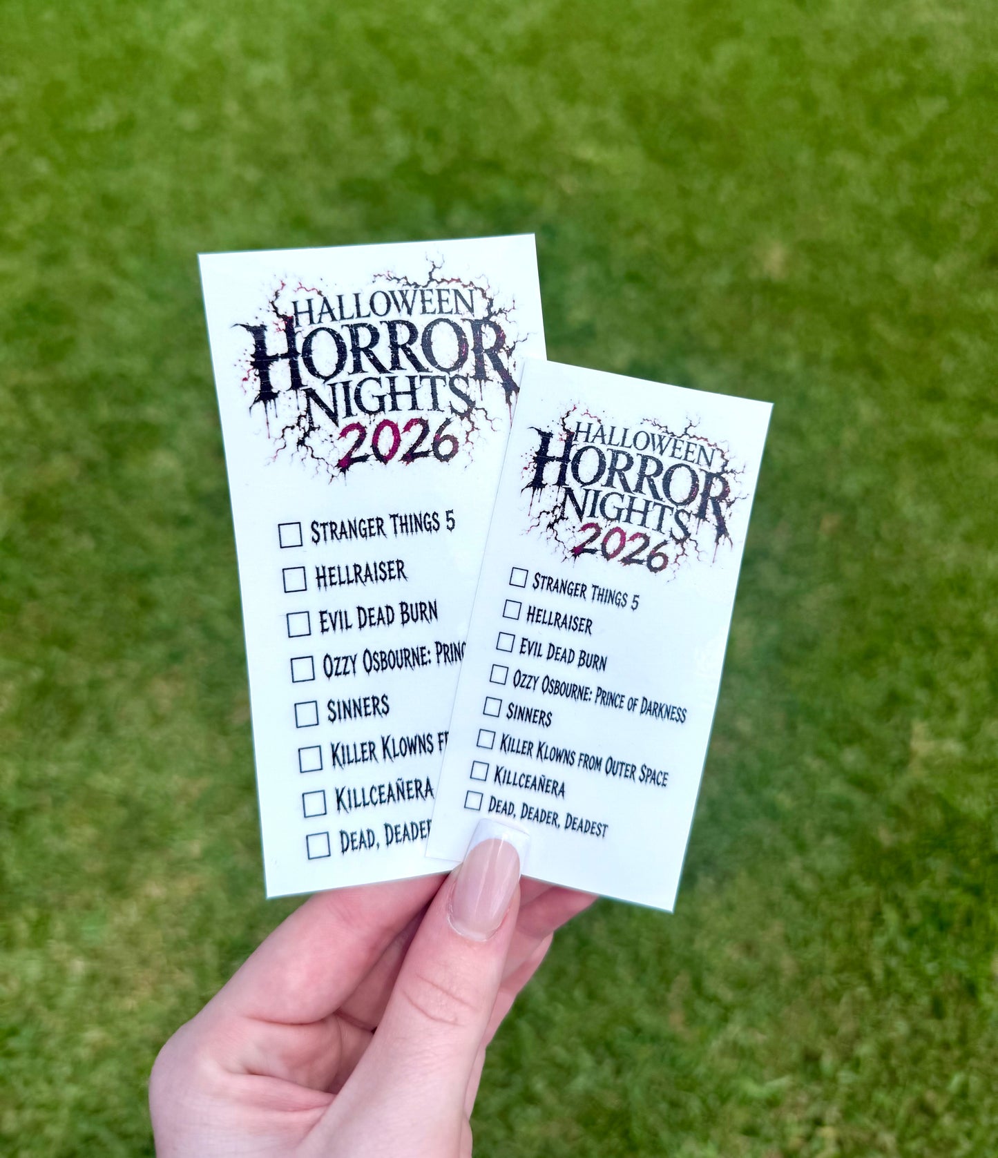 Halloween Horror Nights Hollywood 2026 Checklist Temporary Tattoo