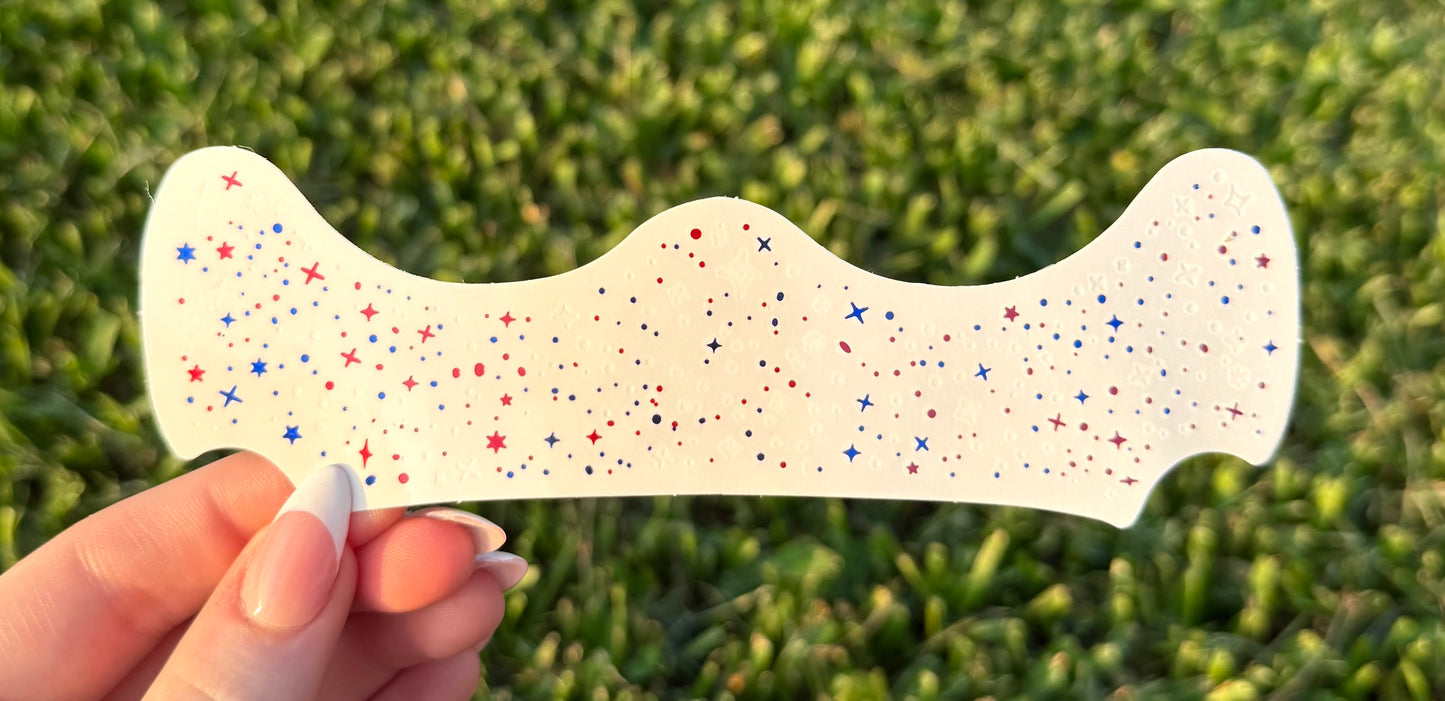 Red, White, and Blue Stars 4TH OF JULY 6pc Face Sparkles | Face Sparkles