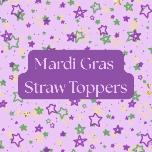 Mardi Gras Straw Toppers