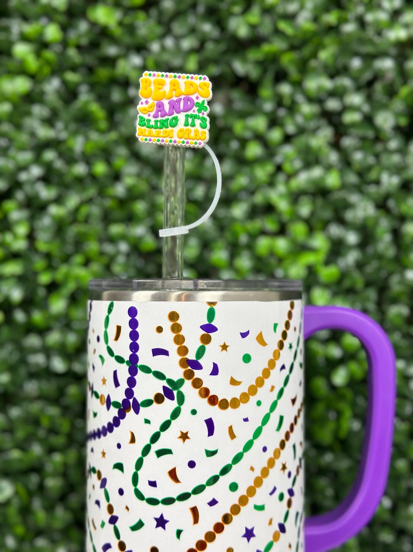 Beads and Bling It’s Mardi Gras Straw Topper