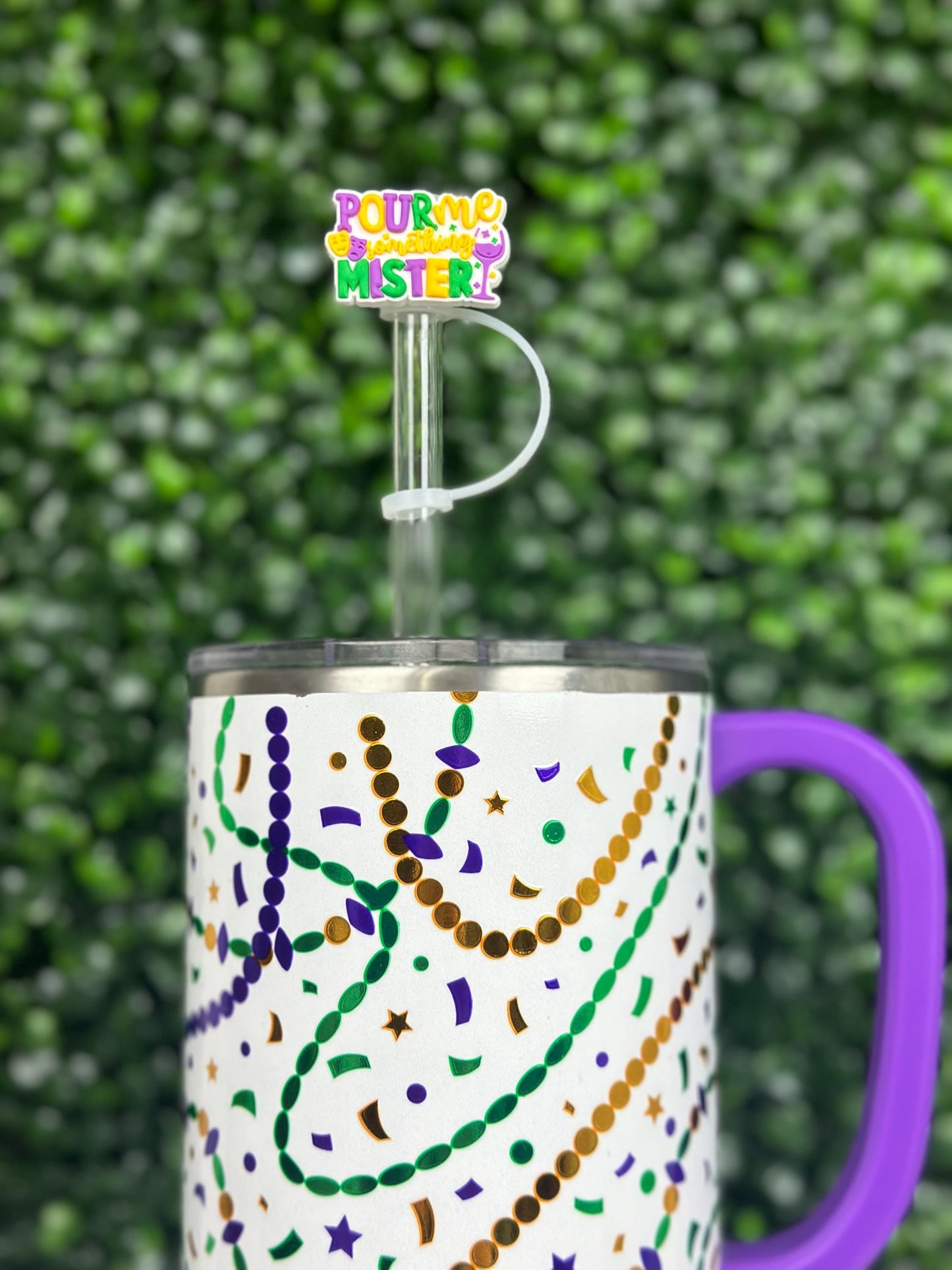 Pour Me Something Mister Mardi Gras Straw Topper
