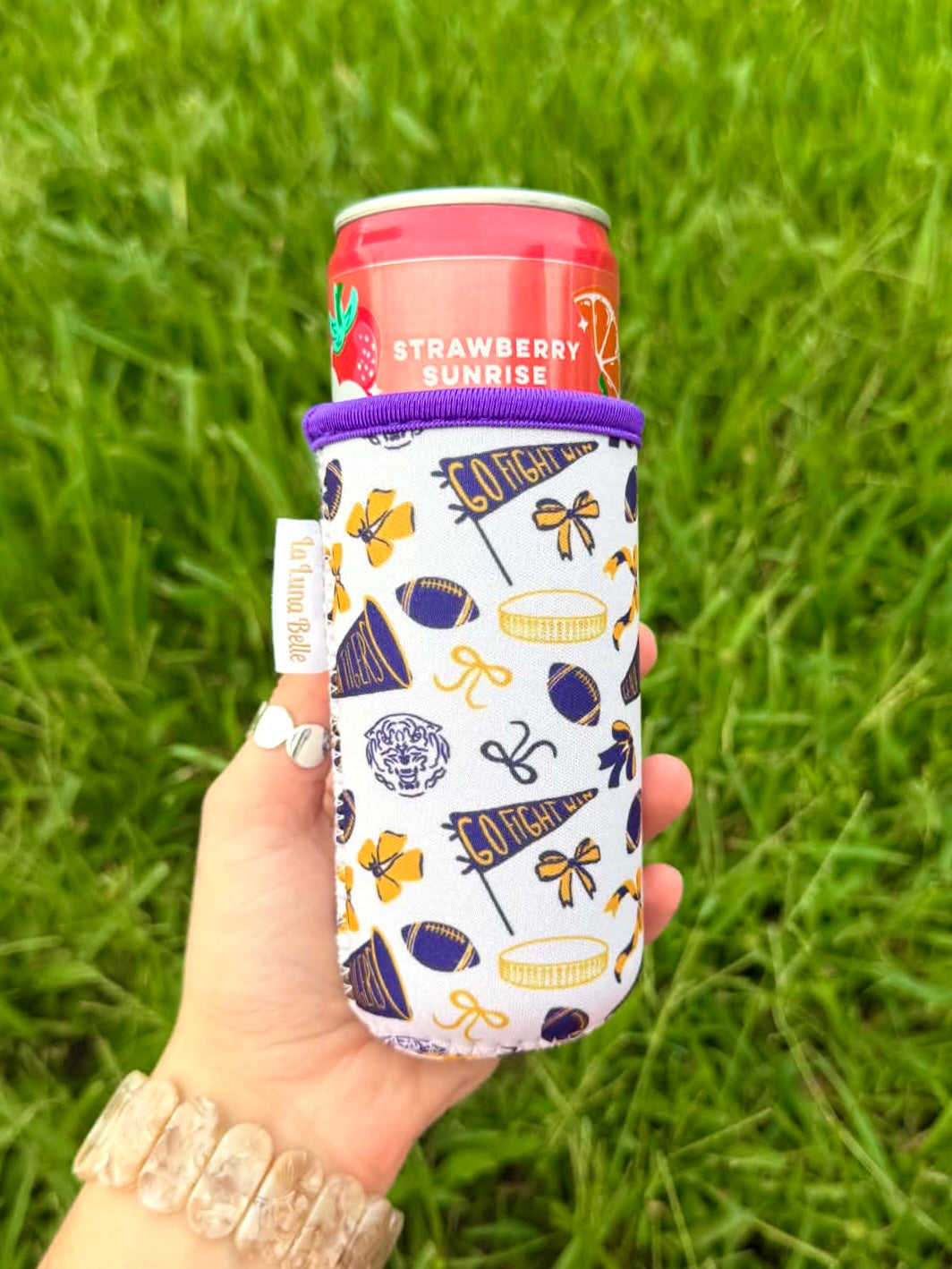 Go Fight Win LSU Slim Can Cup Sleeve