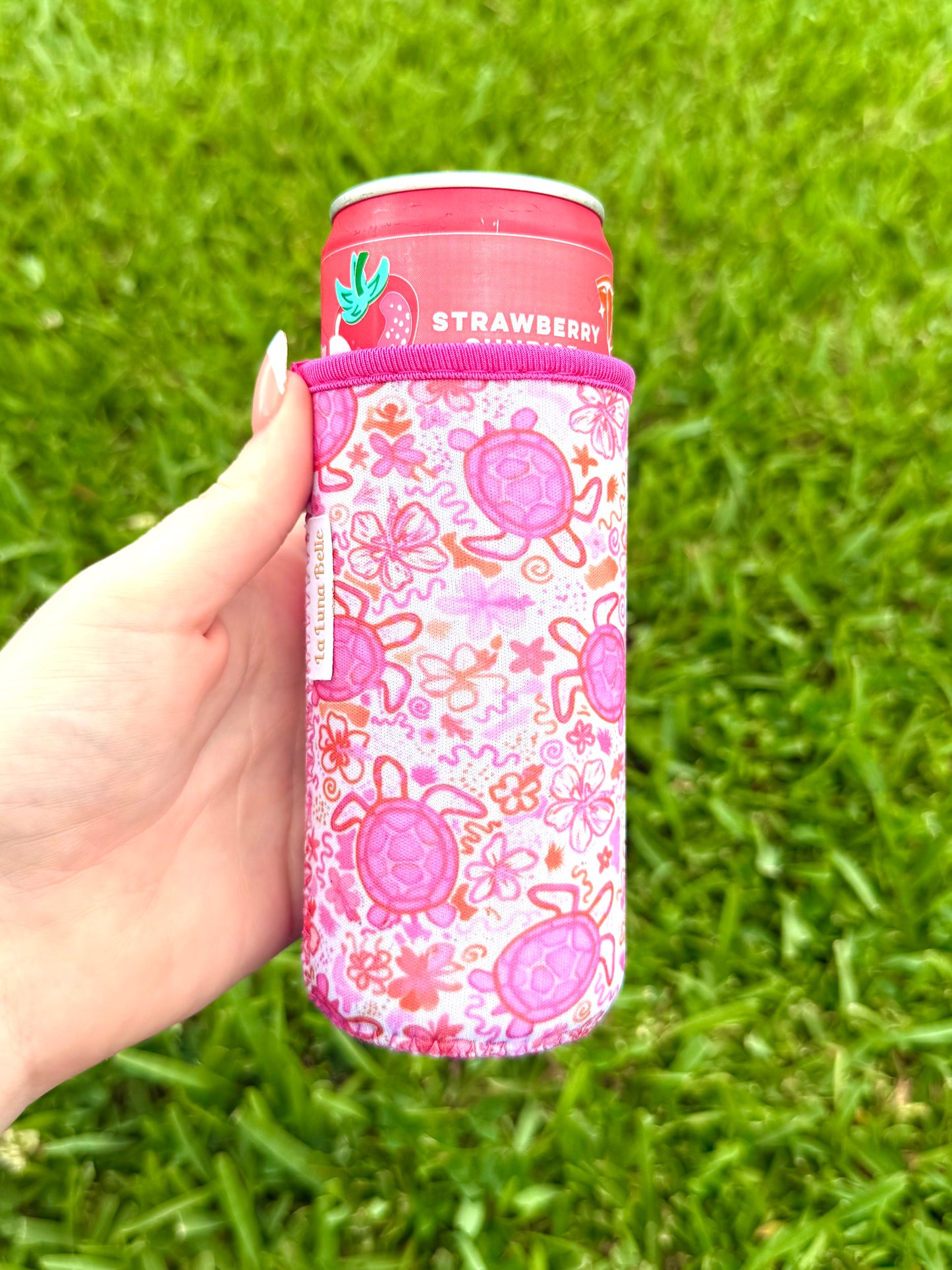 Pink Turtle Slim Can