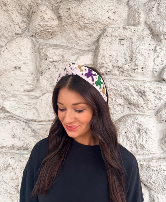 Mardi Gras Bow Headband