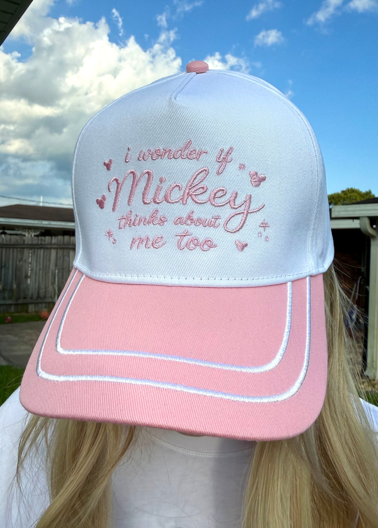 I Wonder If Mickey Thinks About Me Too Pink Hat