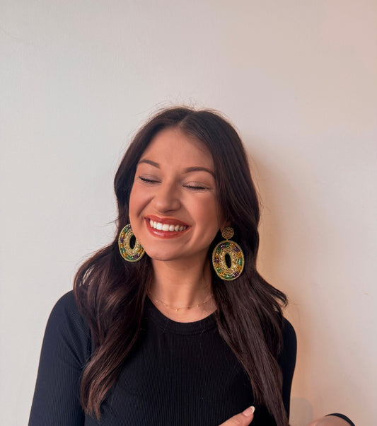 Mardi Gras Traditional King Cake Earrings