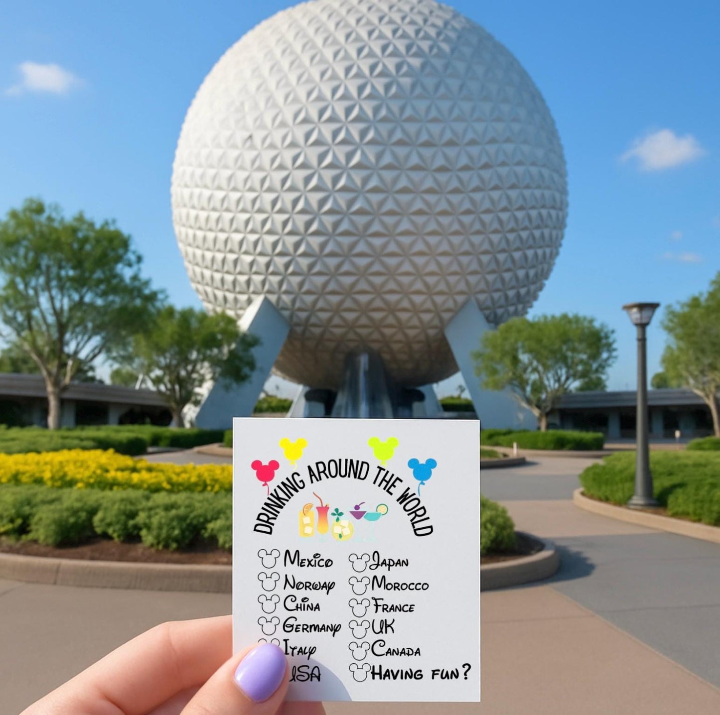 Drinking Around the World Tattoo |Epcot World Showcase |Drinking Around the World Showcase Passport |Disney Temporary Tattoo|Epcot Countries