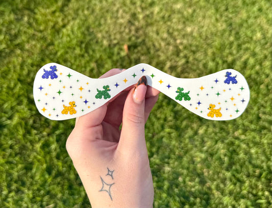 Mardi Gras Bead Dog FACE SPARKLES