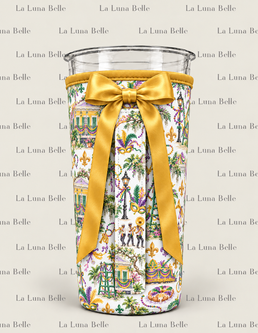 Pre Order: Mardi Gras New Orleans Design Large Cup Sleeve