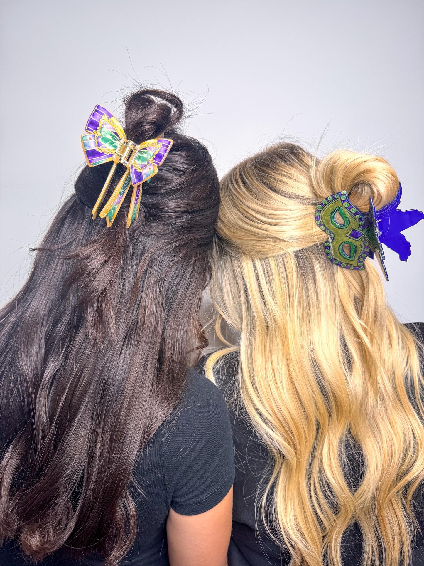 Mardi Gras Bow Claw Clip