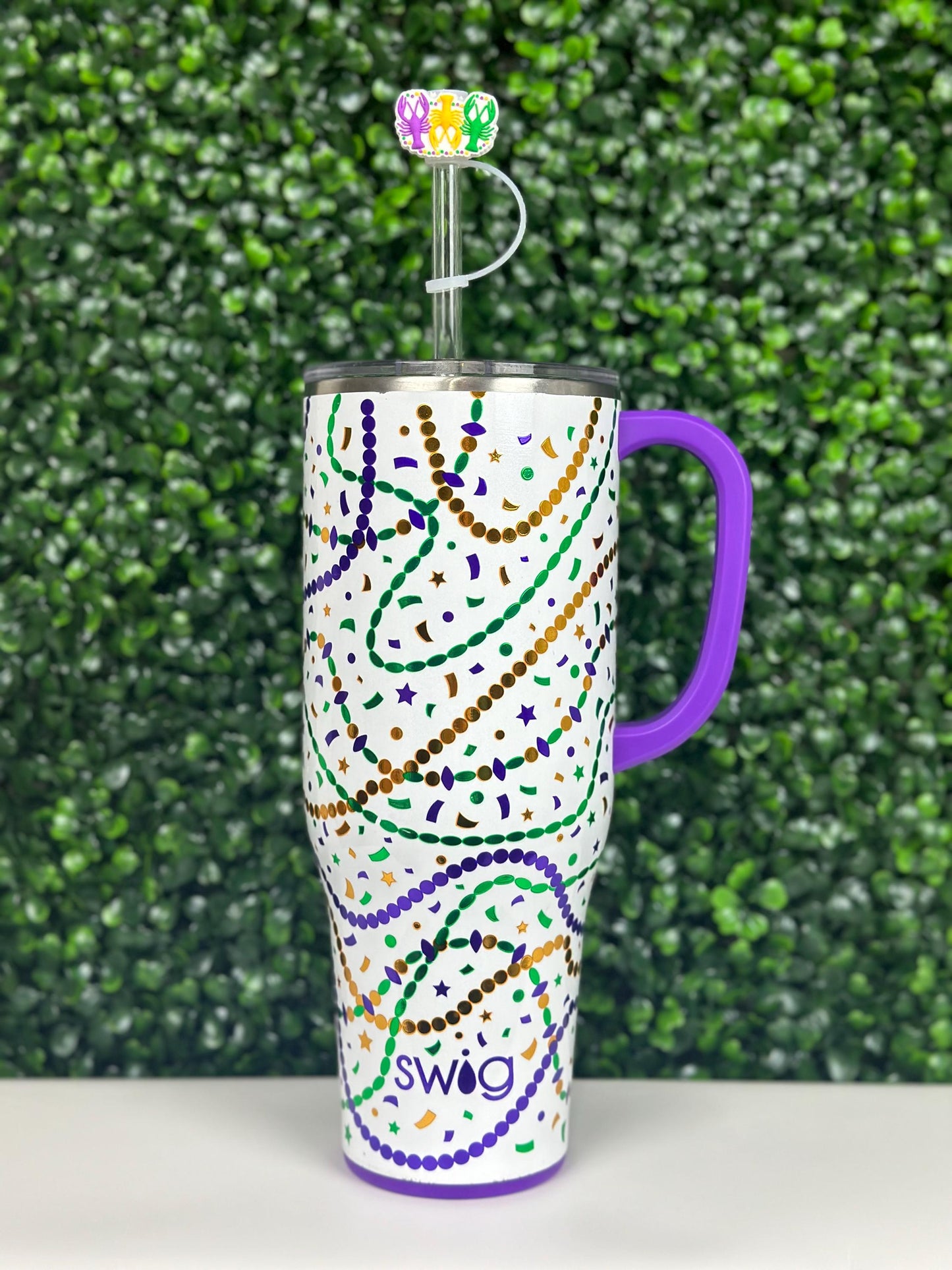 Crawfish Mardi Gras Straw Topper