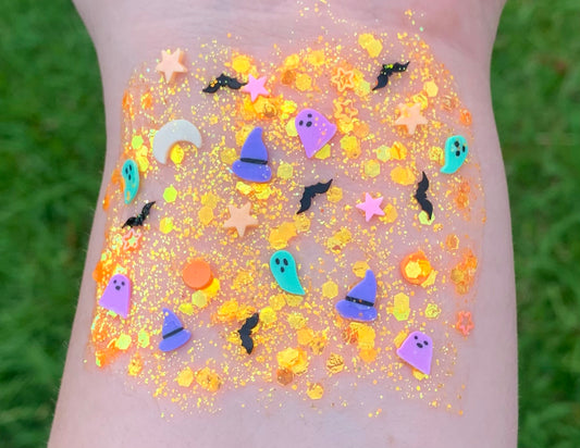 Neon Orange Organic Hair/Body/Face Halloween Glitter