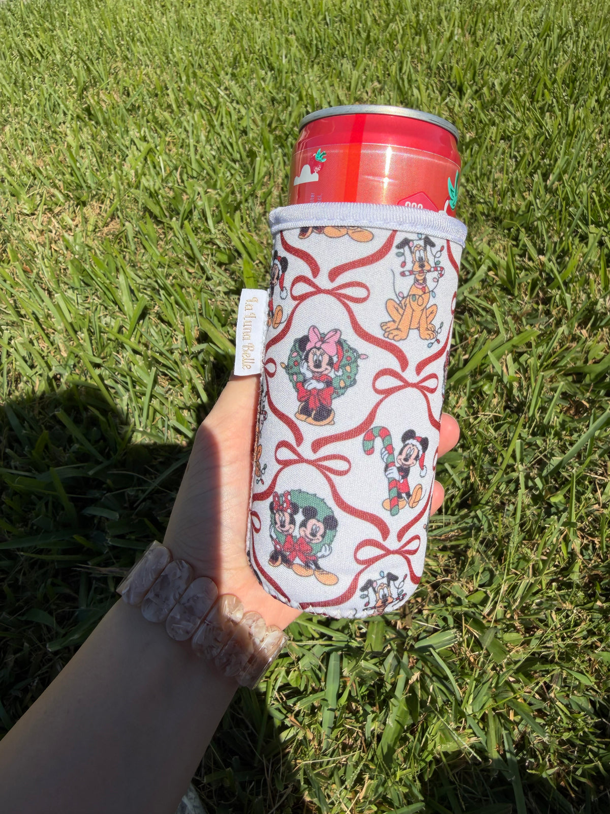 Disney Christmas Bow Slim Can Cup Sleeve