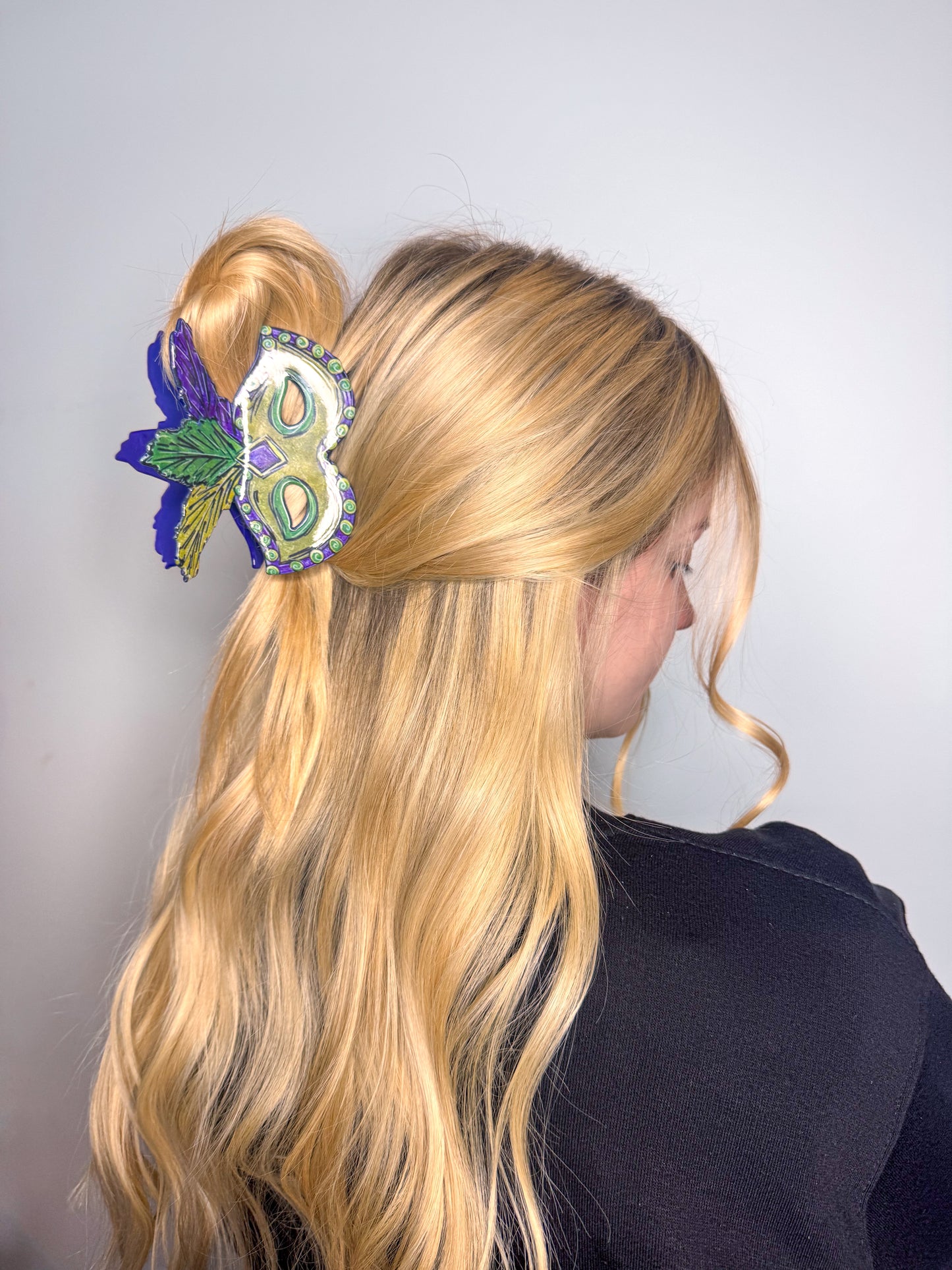 Mardi Gras Mask Claw Clip