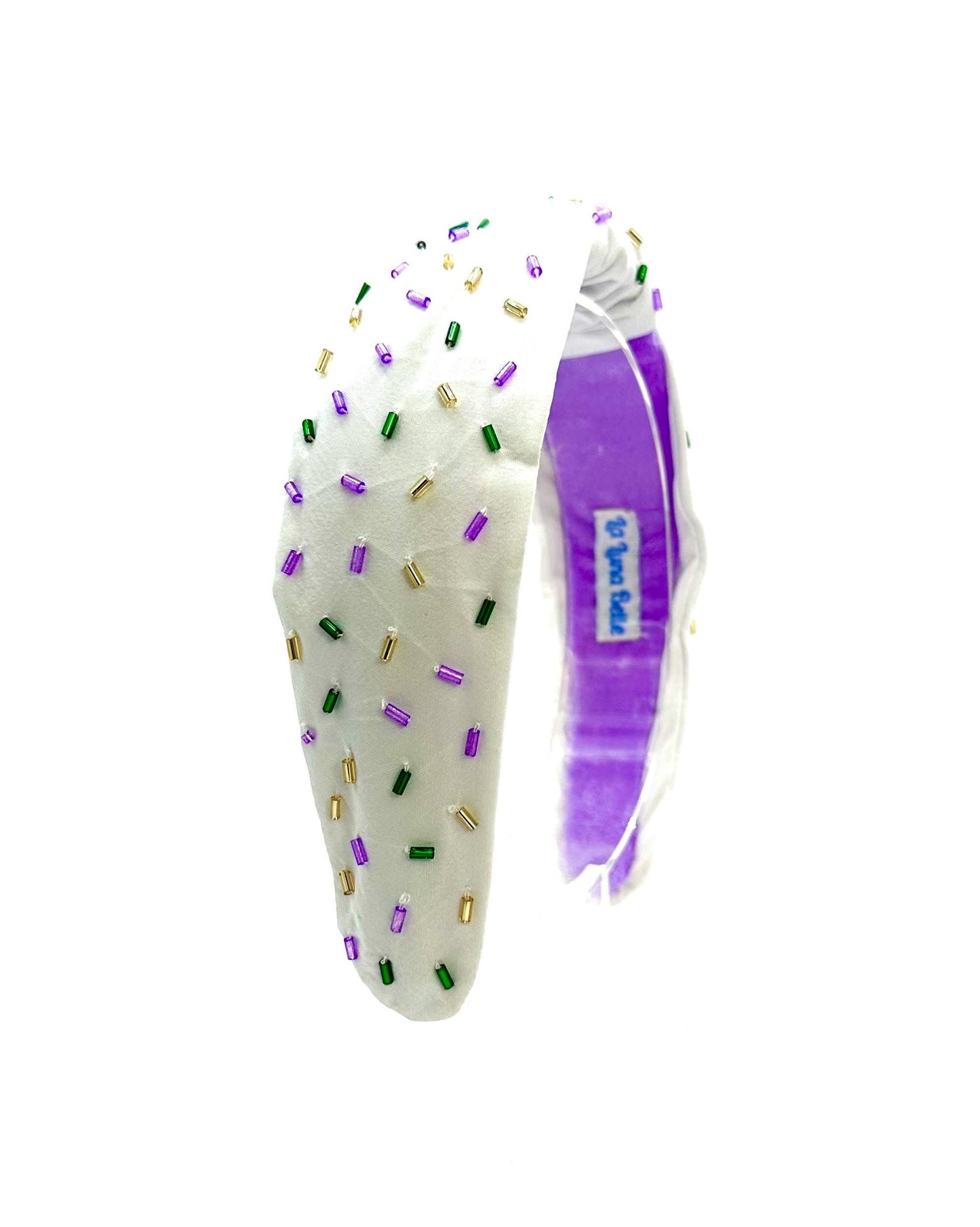 White Mardi Gras Sprinkle Headband