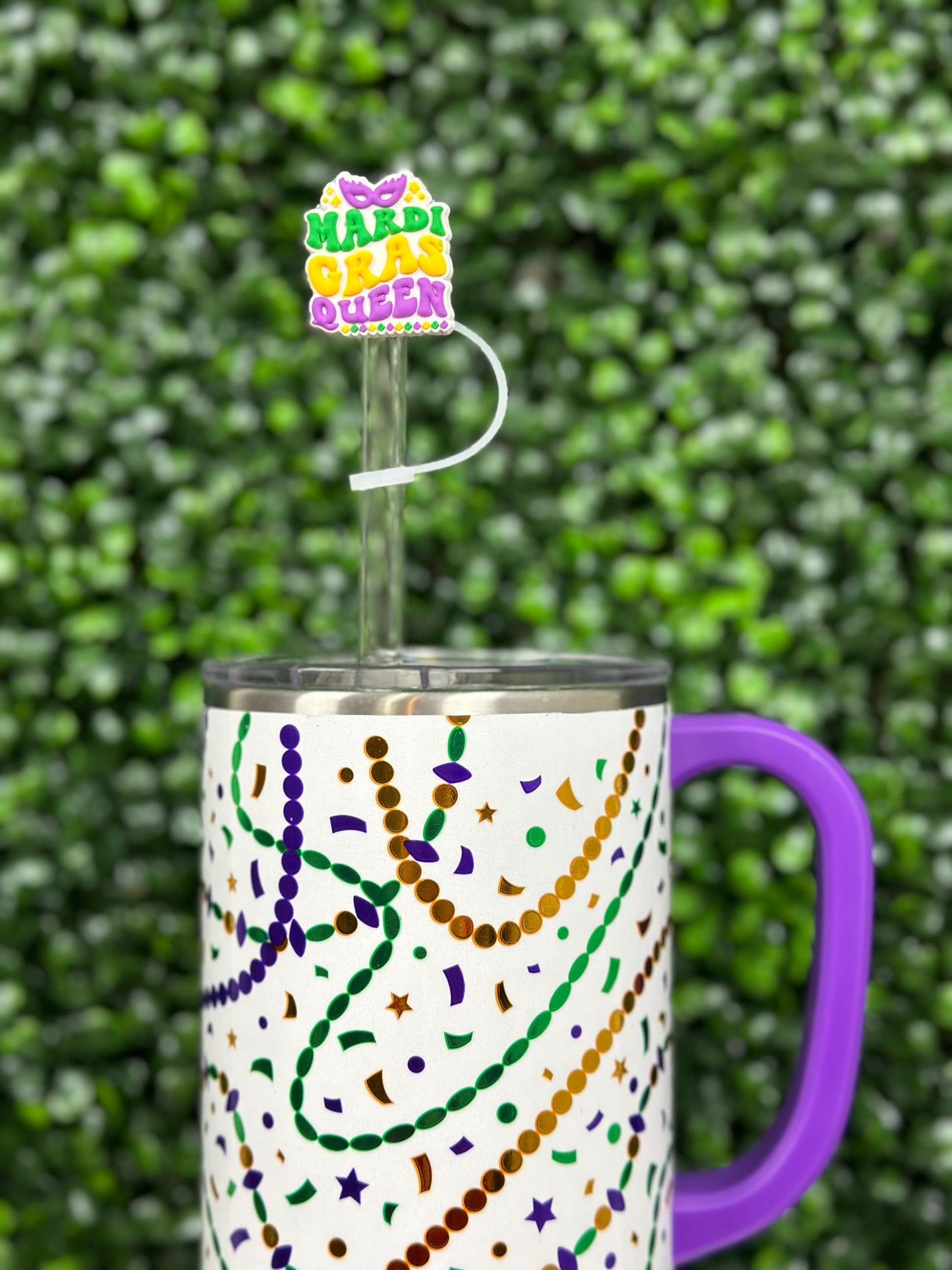 Mardi Gras Queen Straw Topper