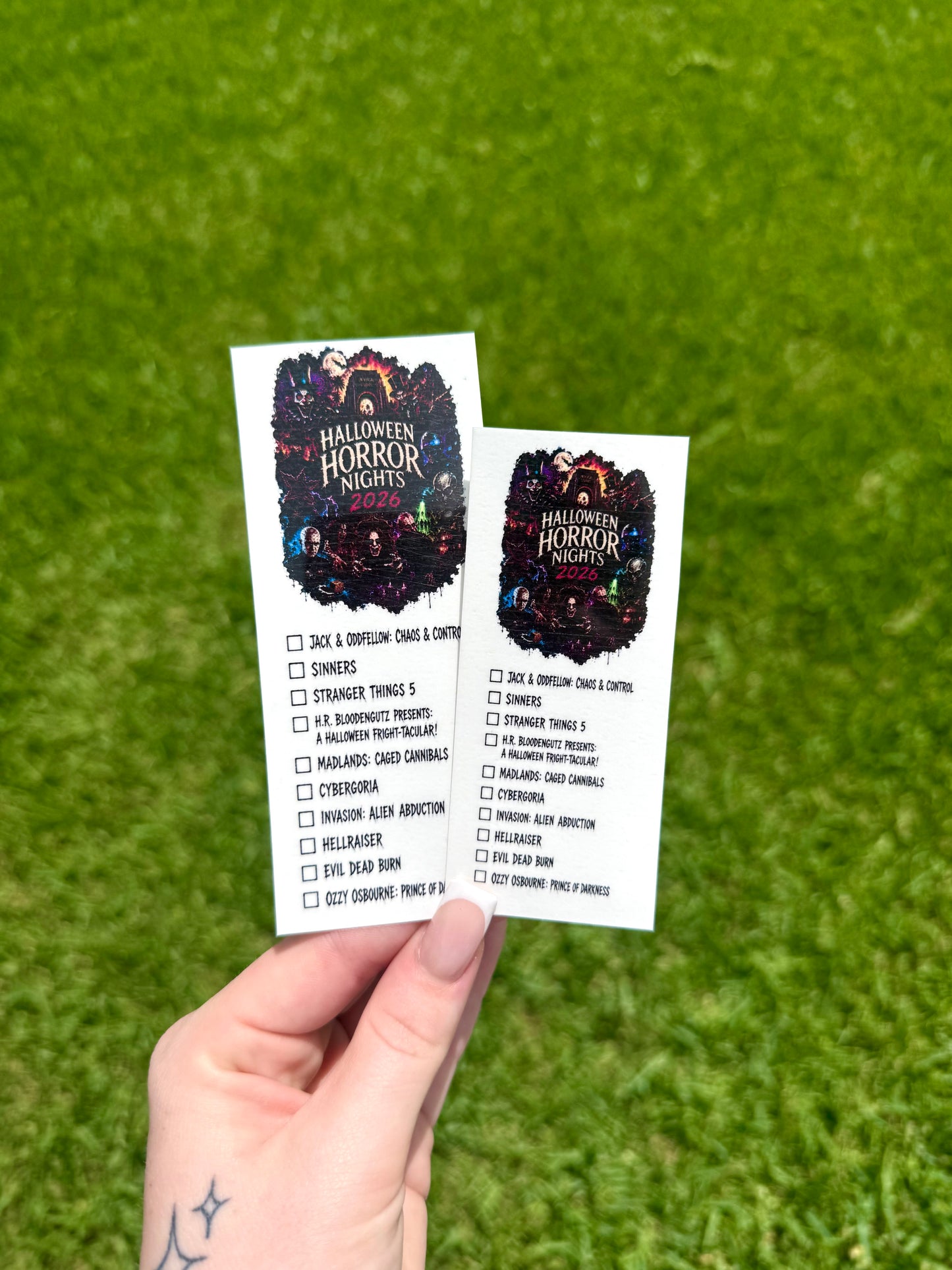 Halloween Horror Nights 2026 Checklist Temporary Tattoo