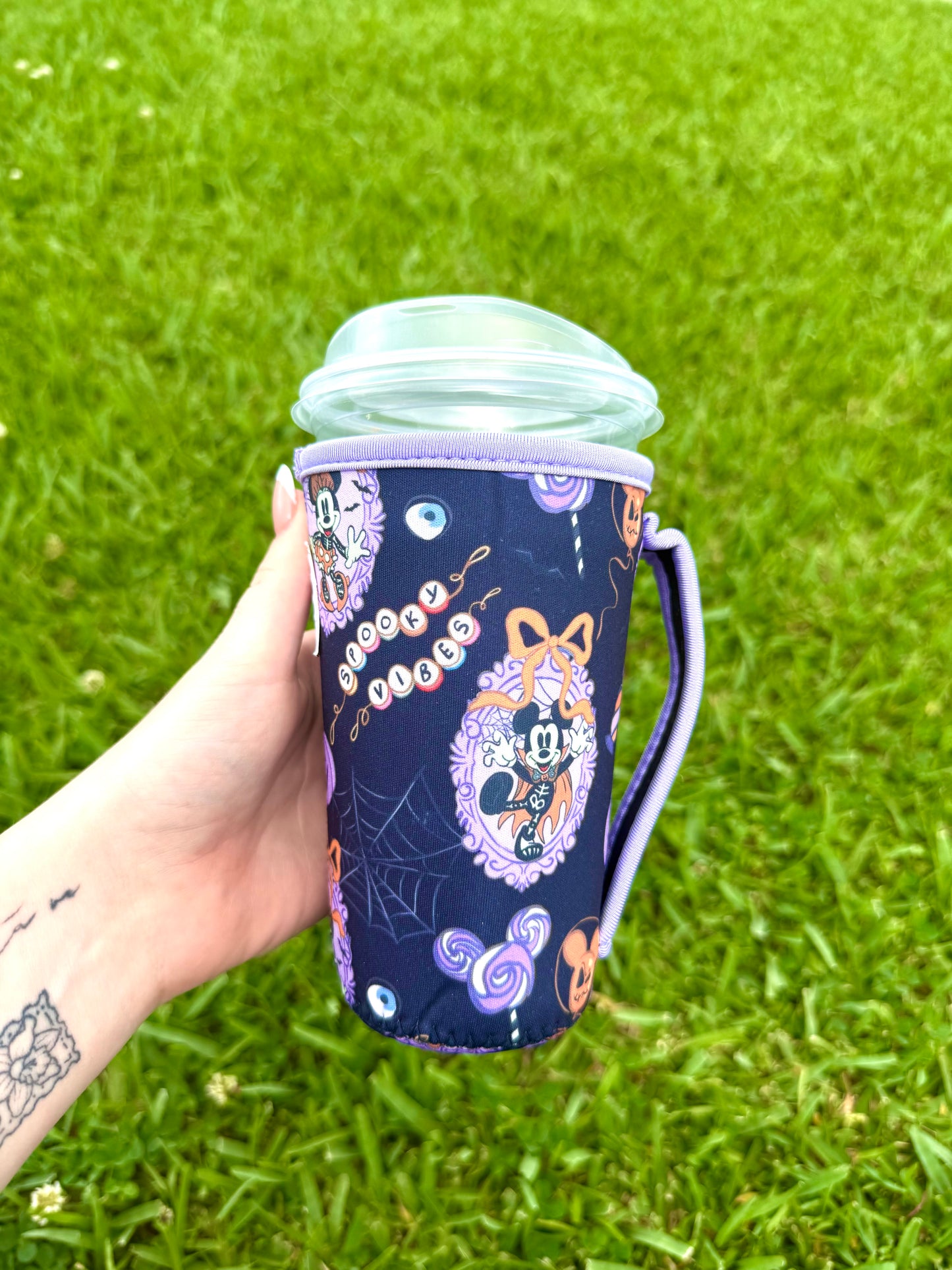 Disney Halloween Dark Spooky Vibes Large Cup Sleeve With Handle