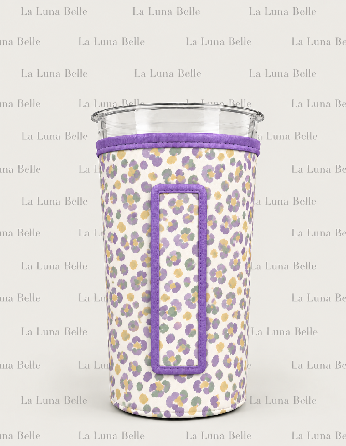 Pre Order: Mardi Gras Light Leopard Large Cup Sleeve