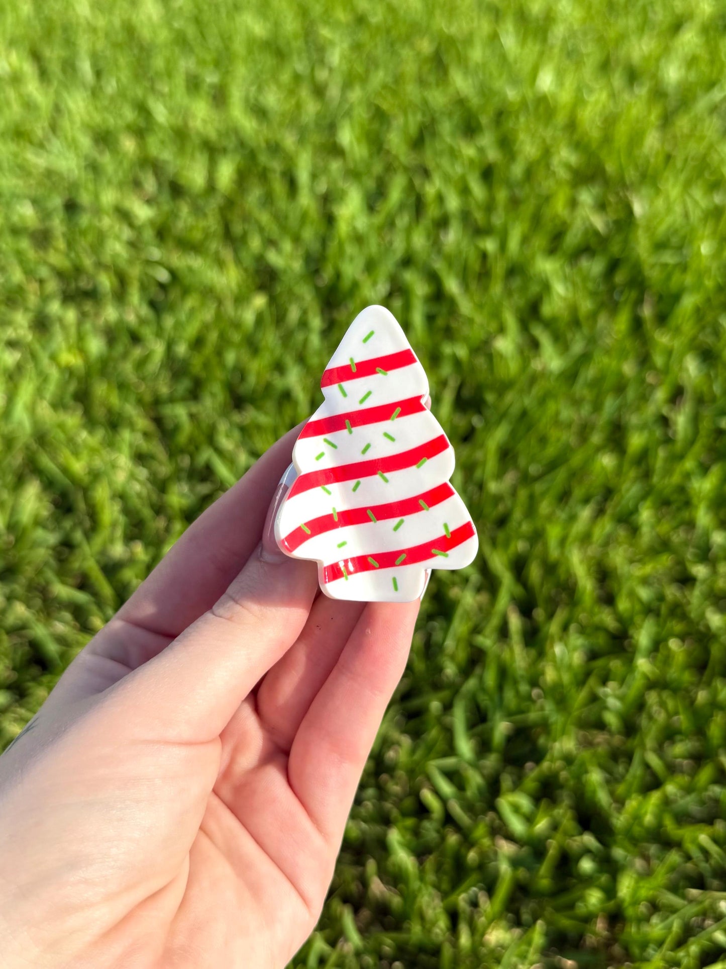 Mini Christmas Tree Cake Claw Clip