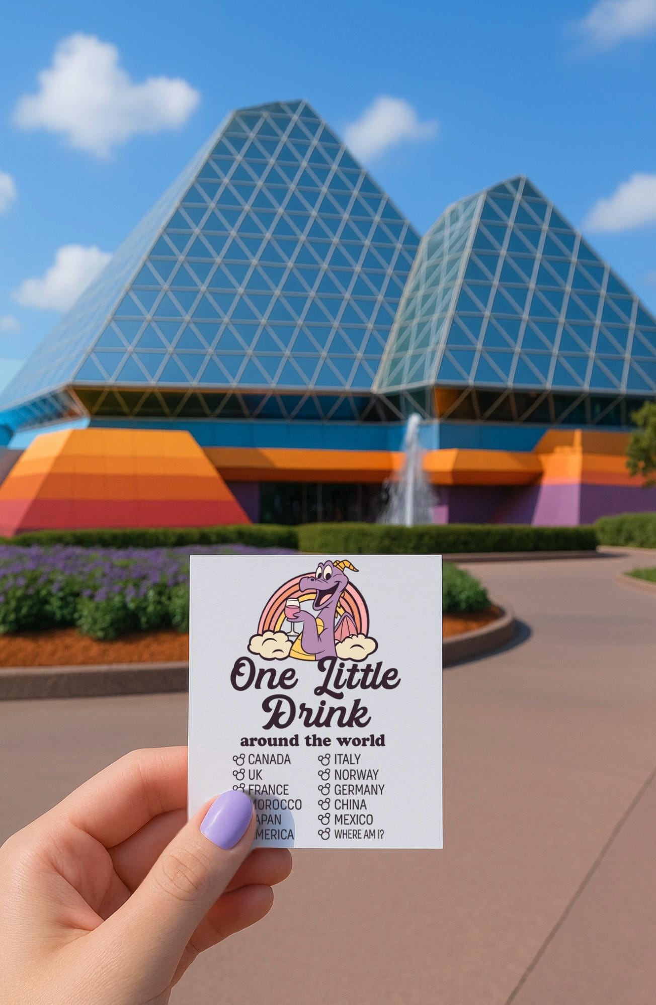 Figment Drinking Around the World Tattoo | Epcot World Showcase |Drinking Around the World| Passport |Disney Temporary Tattoo| Figment Epcot