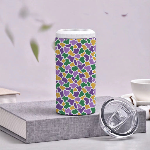 Pre Order: Mardi Gras Camo Double Wall Vacuum Universal Insulated Drink Holder