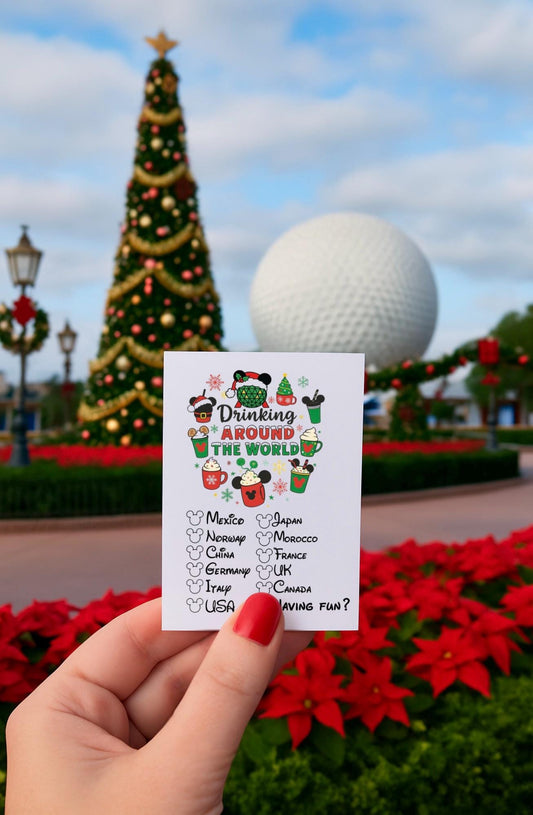 Drinking Around the World Christmas Tattoo |Epcot Showcase |Drinking Around the World Showcase Passport