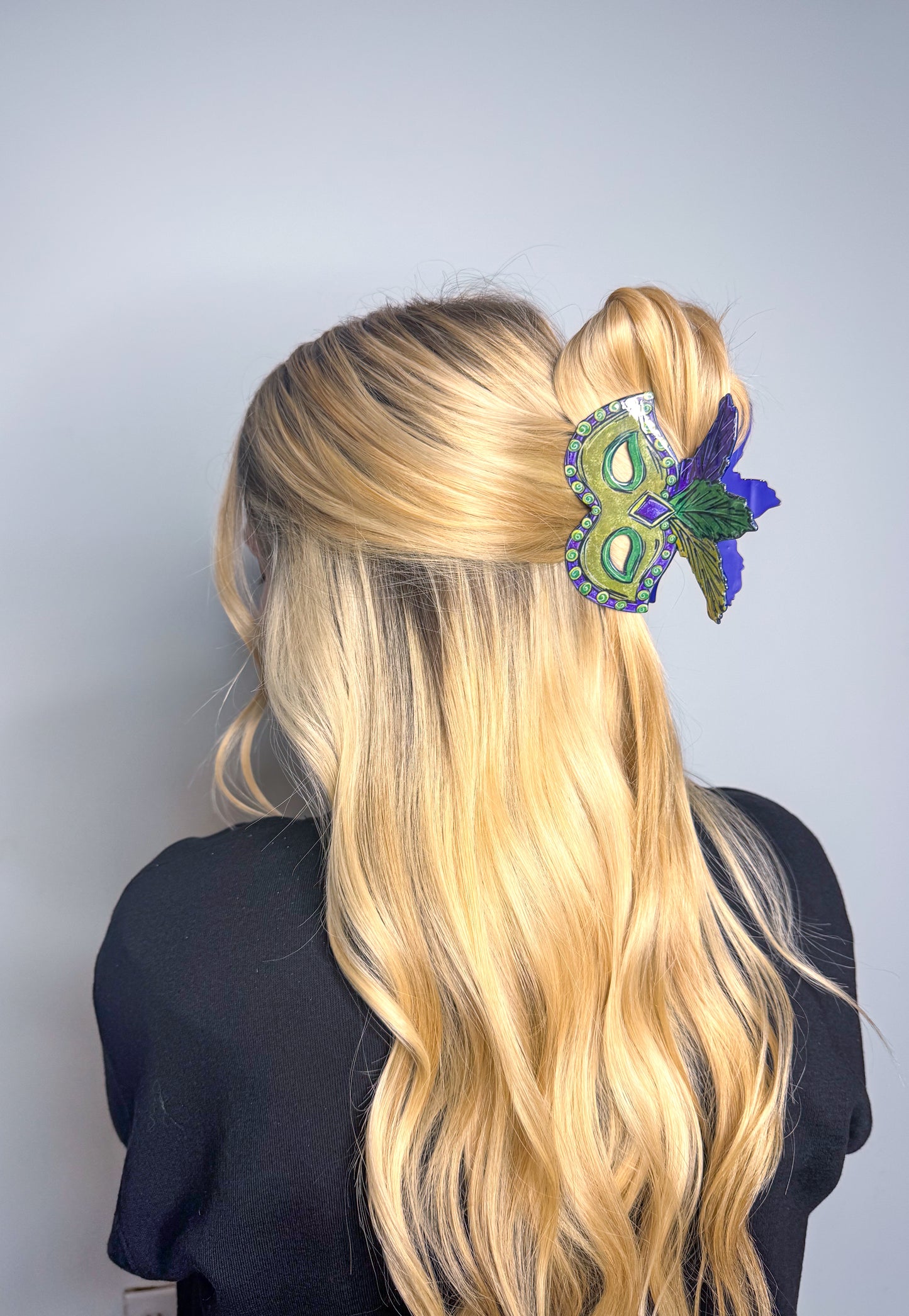 Mardi Gras Mask Claw Clip