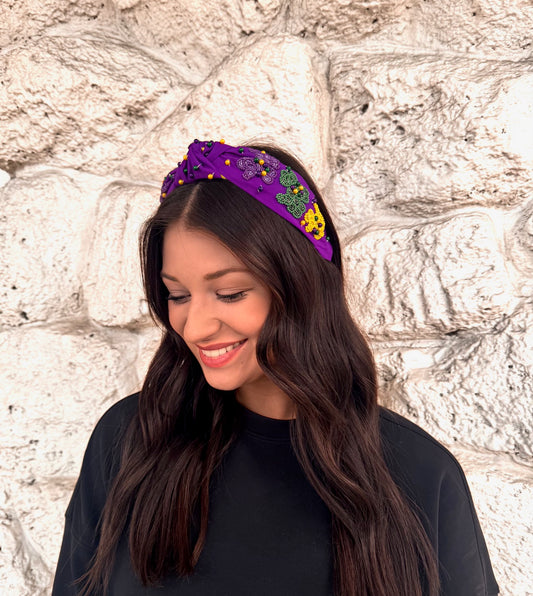 Mardi Gras Bead Dog Headband