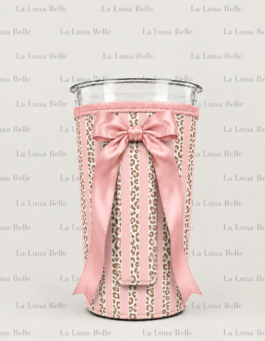 Pre Order: Pink Leopard Stripe Large Cup Sleeve
