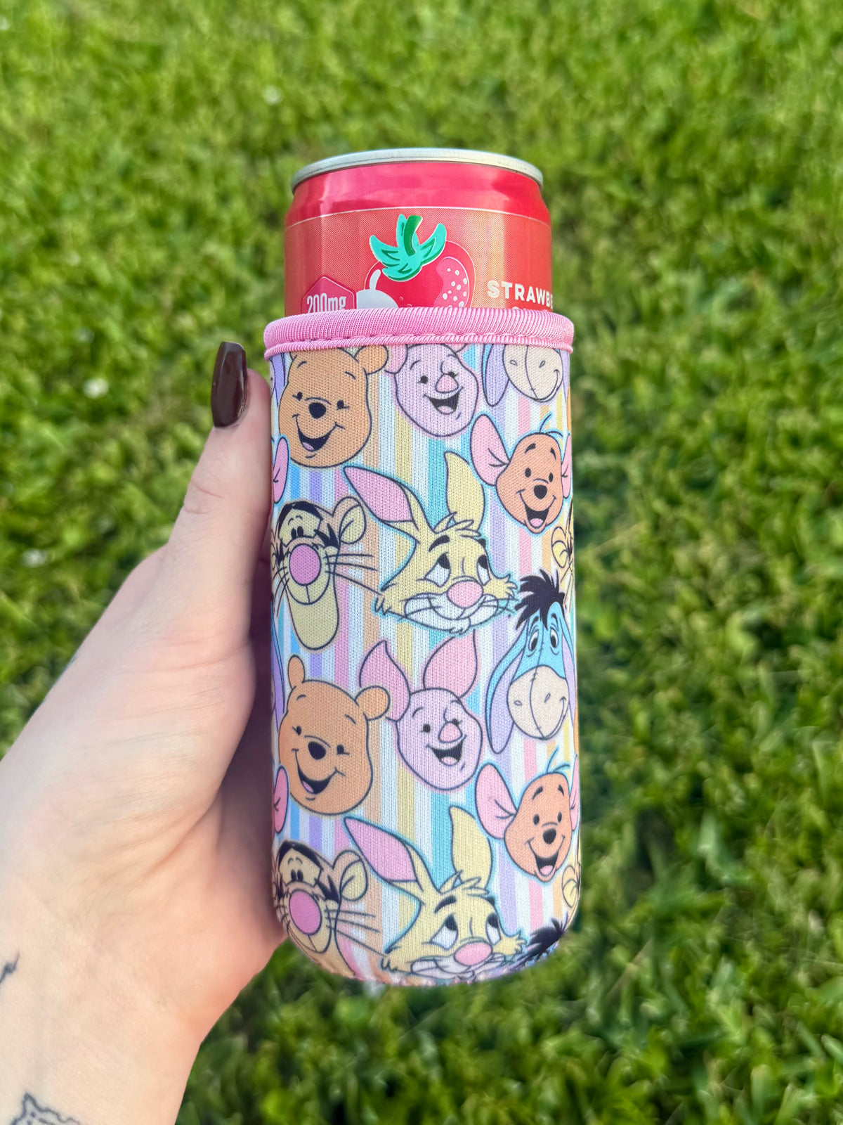 Winnie the Pooh Stripe Slim Can Sleeve