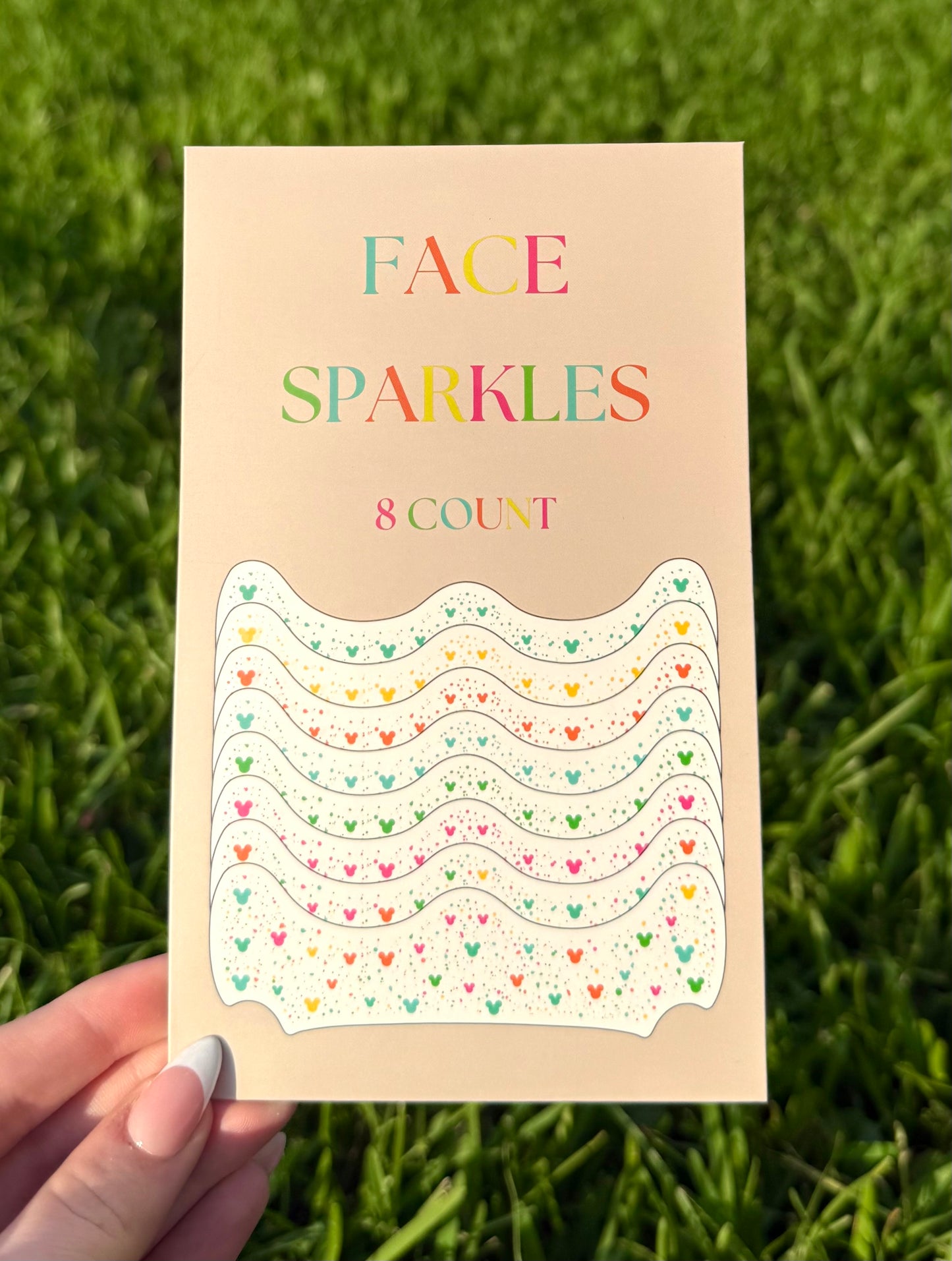 8pc Neon Mouse Face Sparkles