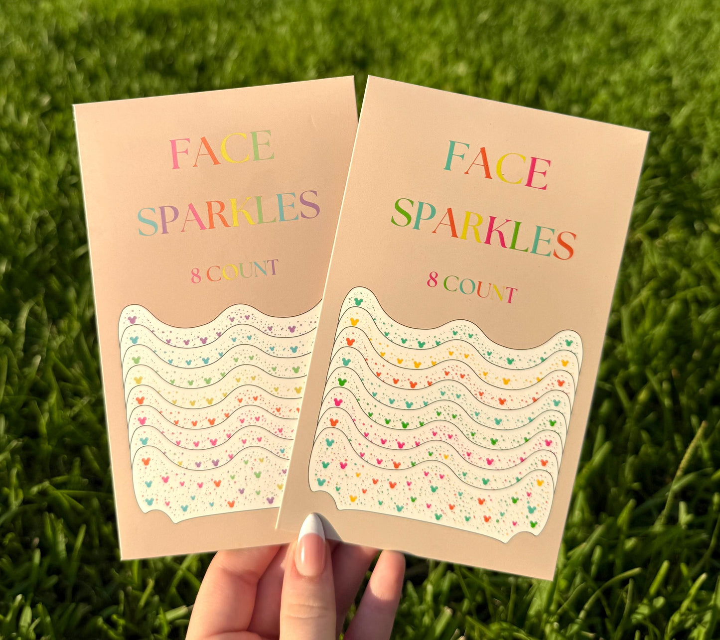 16pc FACE SPARKLES Mouse Neon and Pastel Colors