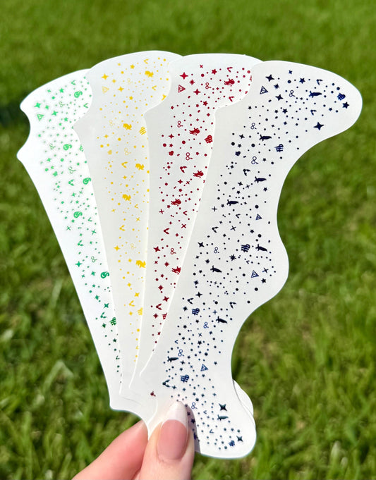 Slytherin, Ravenclaw, Gryffindor, Hufflepuff HP 4pc FACE SPARKLES