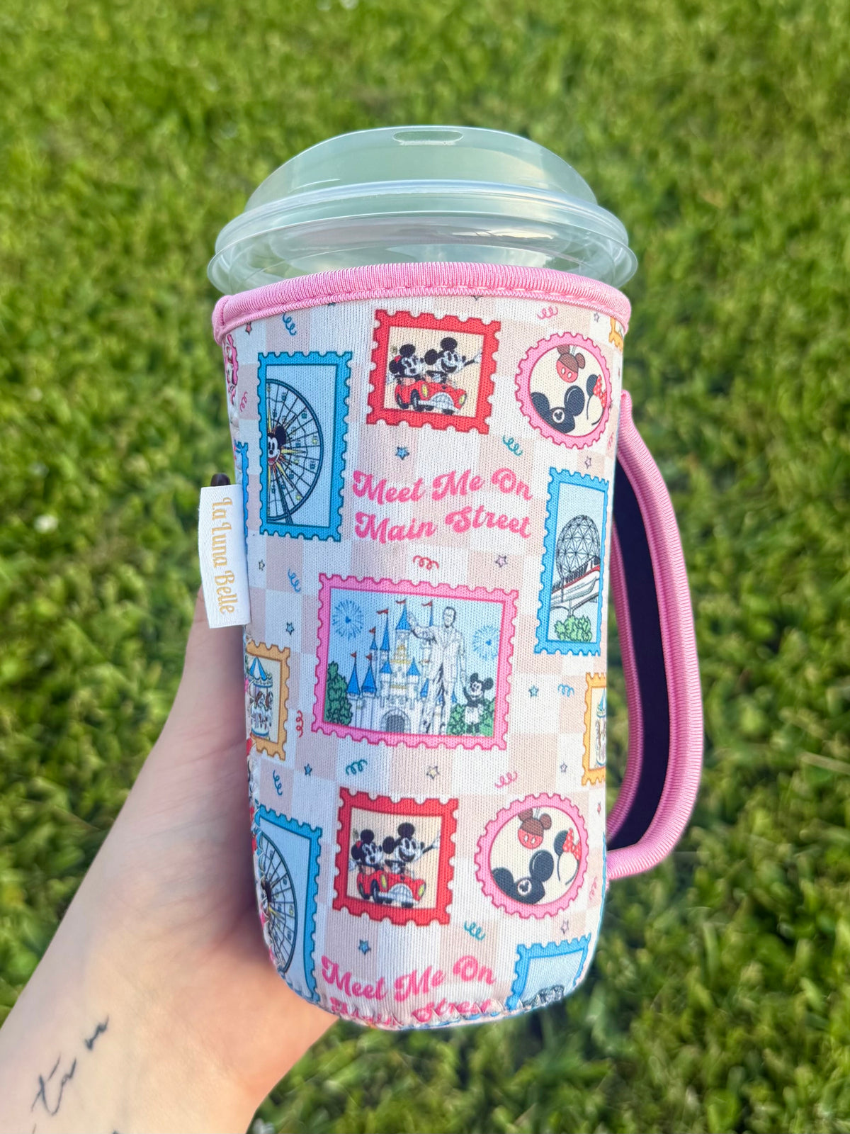 Disney Stamp Large Cup Sleeve With Handle