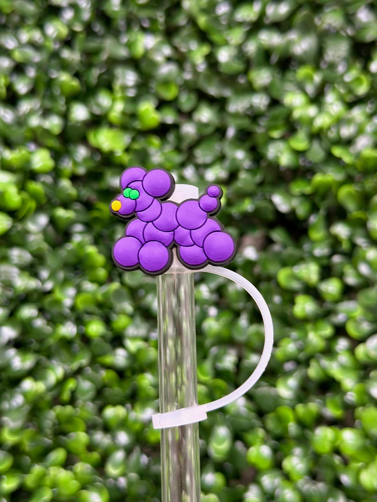 Purple Bead Dog Straw Topper