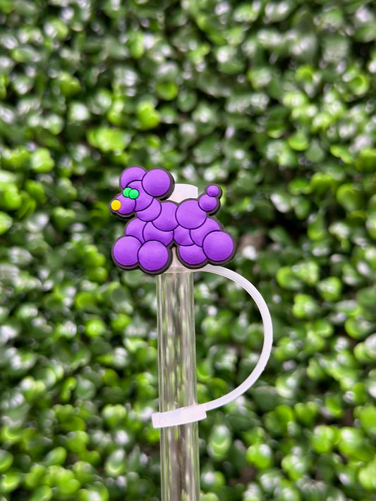 Purple Bead Dog Straw Topper