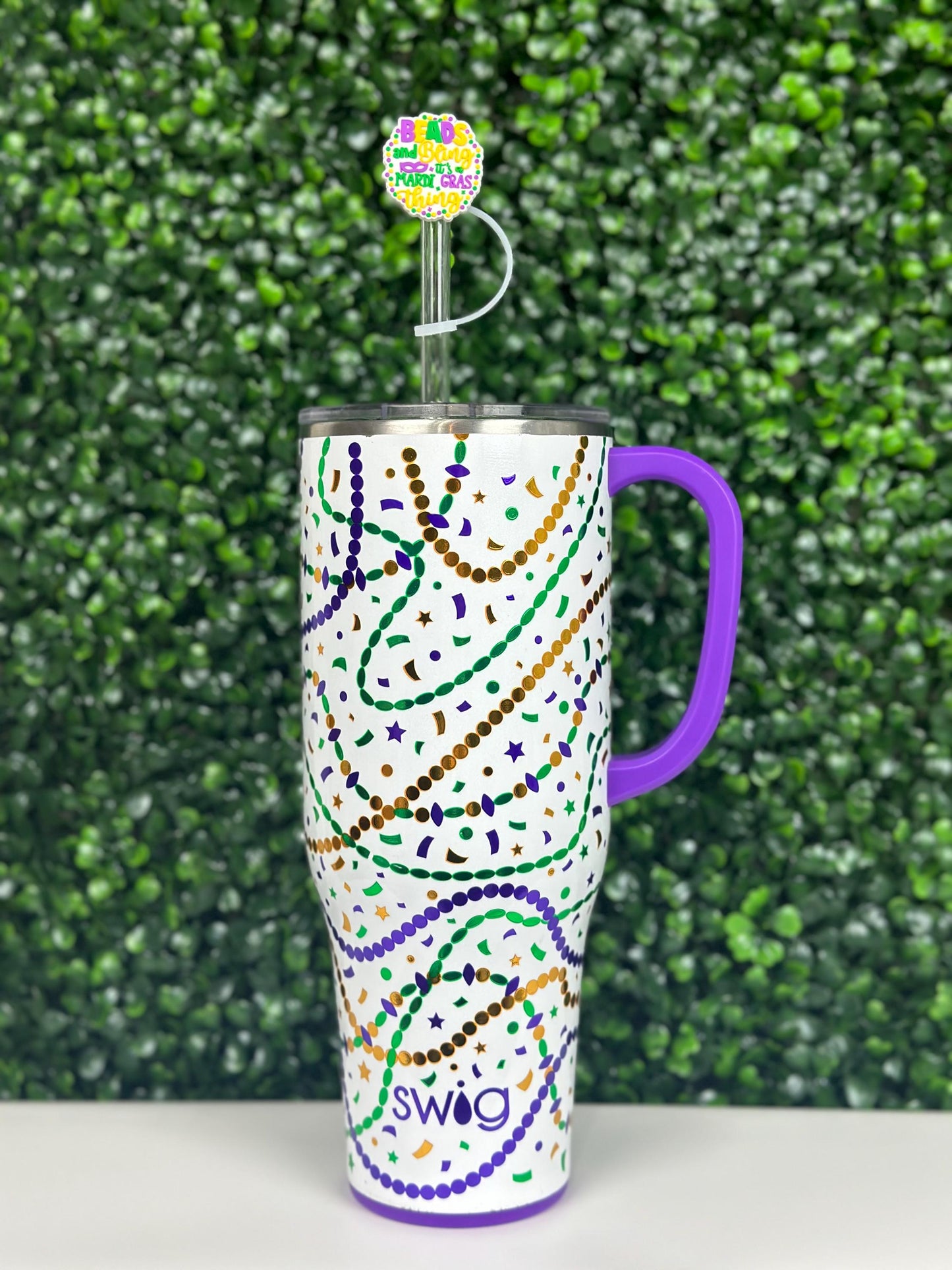 Beads and Bling It’s Mardi Gras Straw Topper