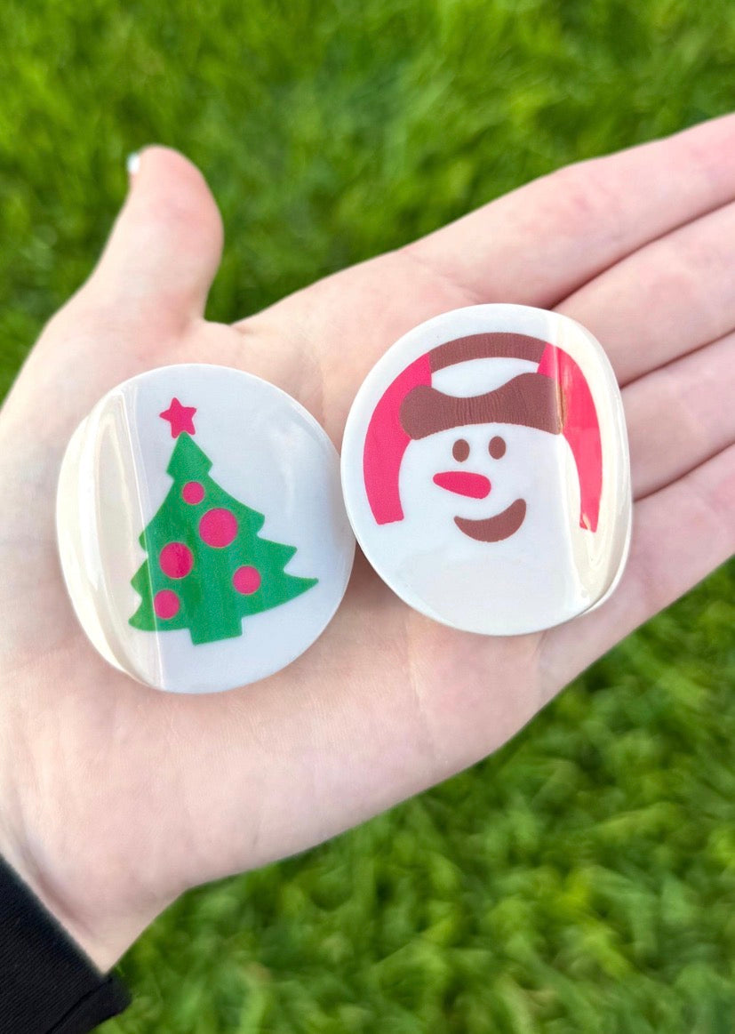 Mini Christmas Pillsbury Cookie Double Sided Custom Claw Clip