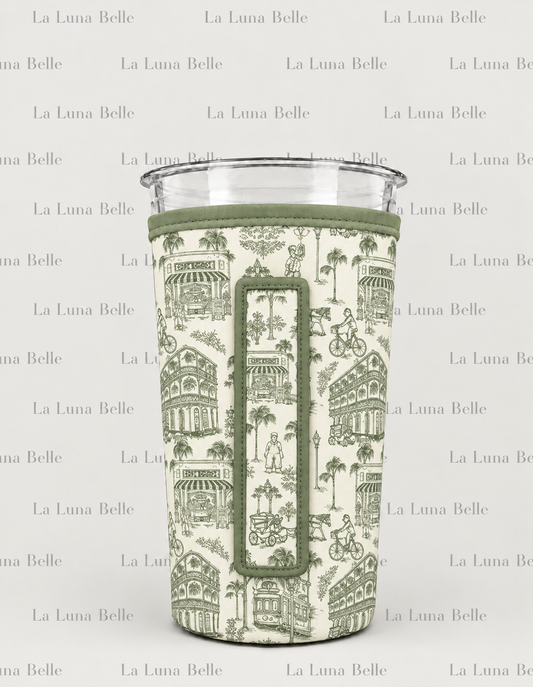 Pre Order: Green Nola Large Cup Sleeve