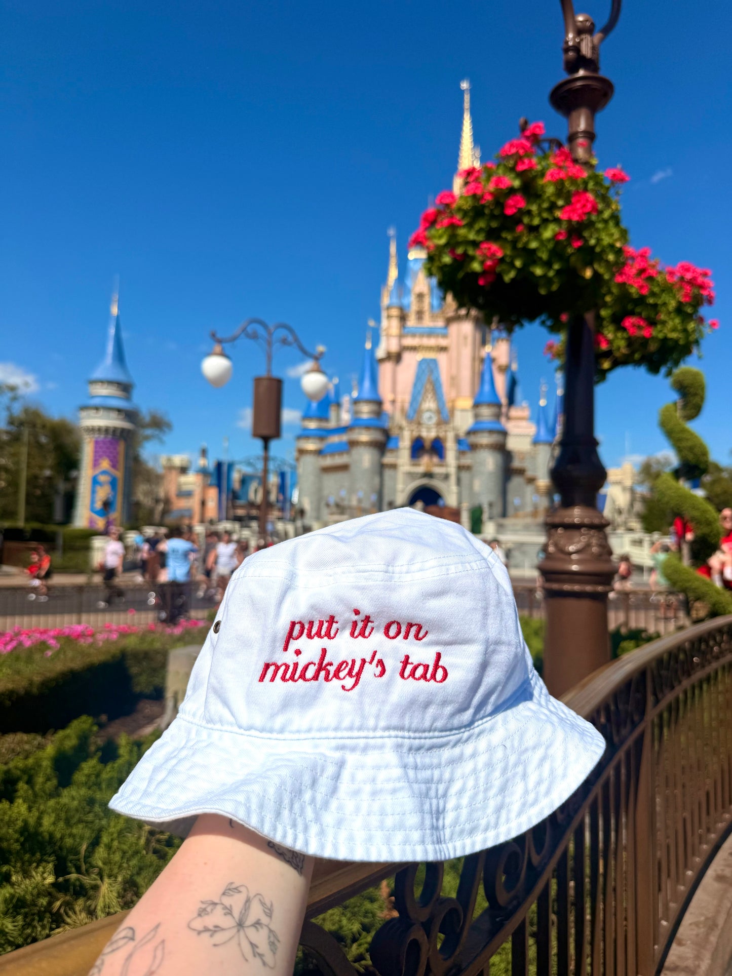 Put it on Mickey’s Tab Bucket Hat (Will ship April 9th)