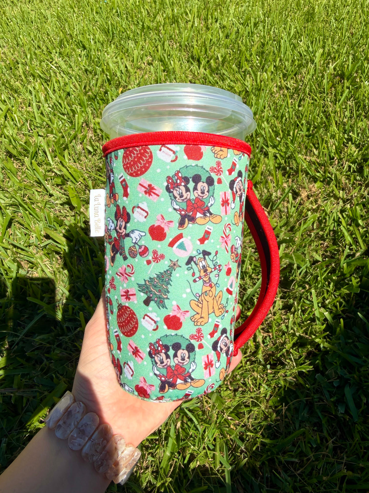 Disney Christmas Light Green Drink Large Cup Sleeve